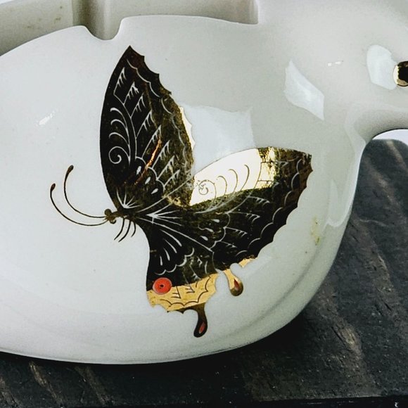 Vintage Takahashi San Francisco Bird Tape Dispenser Figurine w/ Gold Butterflies - Picture 2 of 11